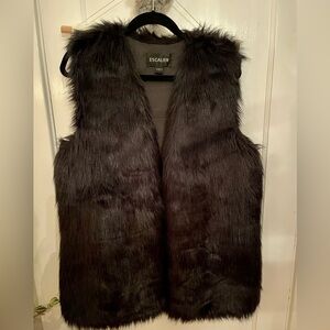 Escalier Black Faux Fur Vest